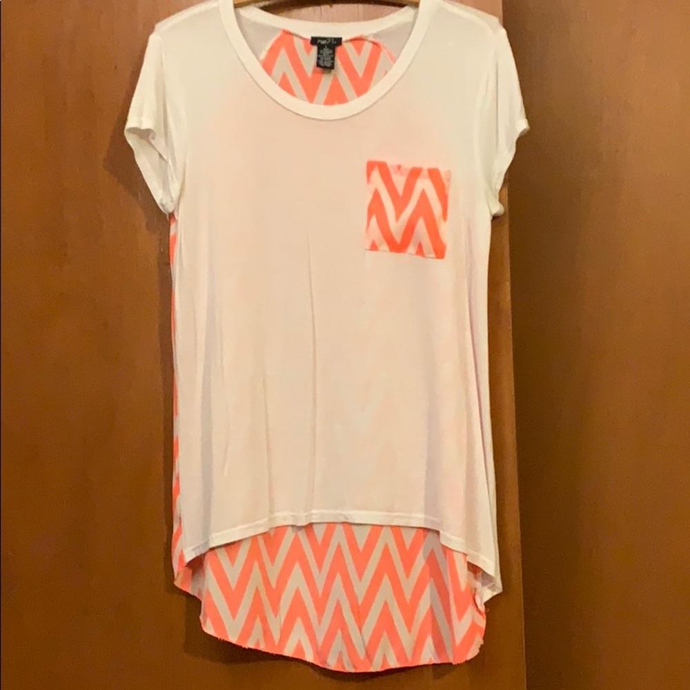 Rue21 Neon Pink Chevron Tee